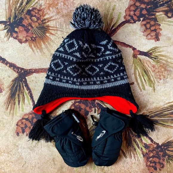Hot Fingers Zip Mittens Toddler Size 3-4 Yrs PLUS Cozy Fleece Hat To Top It Off - Picture 1 of 7